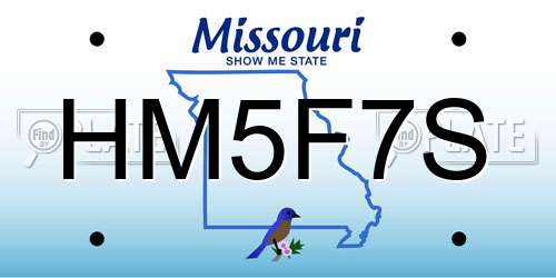 HM5F7S Missouri License Plate