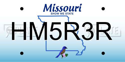 HM5R3R Missouri License Plate