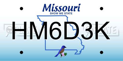 HM6D3K Missouri License Plate