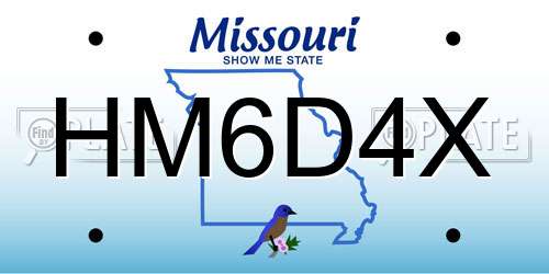 HM6D4X Missouri License Plate