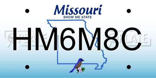 HM6M8C Missouri License Plate