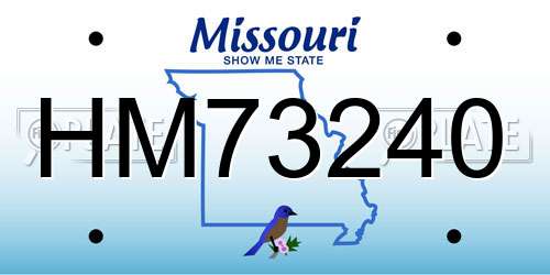 HM73240 Missouri License Plate