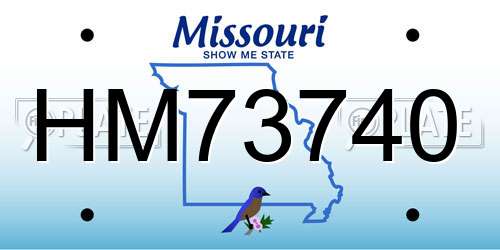 HM73740 Missouri License Plate