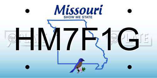 HM7F1G Missouri License Plate