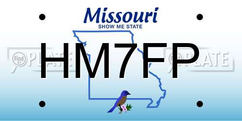 HM7FP Missouri License Plate