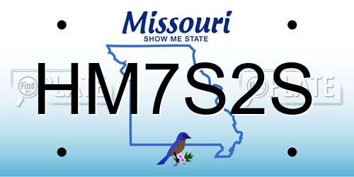 HM7S2S Missouri License Plate