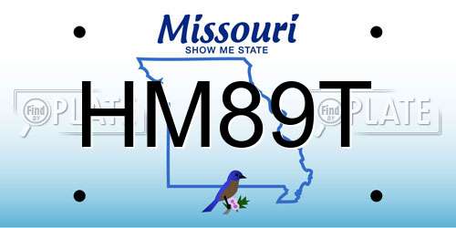HM89T Missouri License Plate