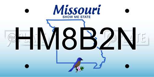 HM8B2N Missouri License Plate