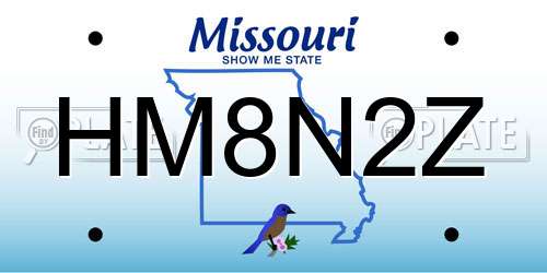 HM8N2Z Missouri License Plate