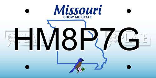HM8P7G Missouri License Plate