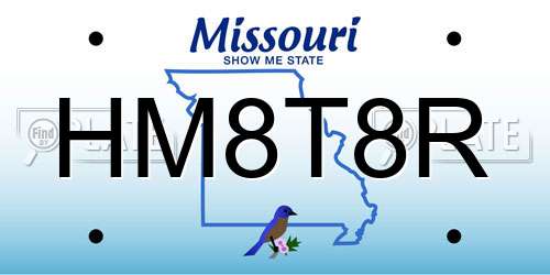 HM8T8R Missouri License Plate