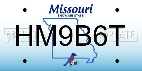 HM9B6T Missouri License Plate
