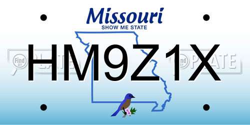 HM9Z1X Missouri License Plate