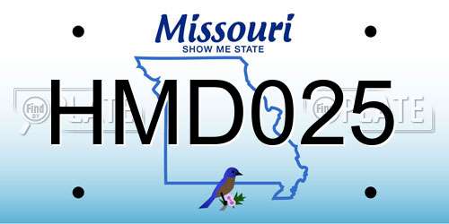 HMD025 Missouri License Plate