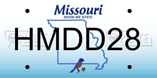 HMDD28 Missouri License Plate
