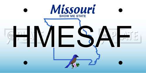 HMESAF Missouri License Plate