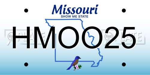 HMOO25 Missouri License Plate