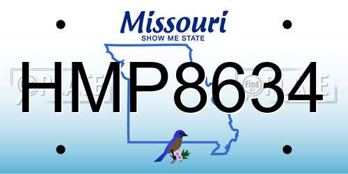 HMP8634 Missouri License Plate