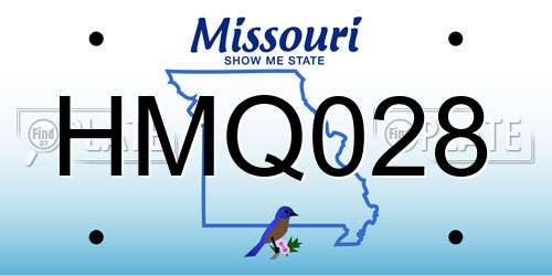 HMQ028 Missouri License Plate