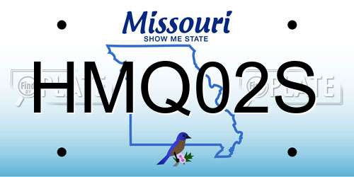 HMQ02S Missouri License Plate