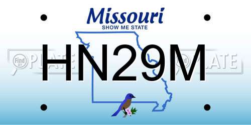 HN29M Missouri License Plate