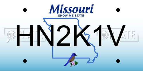 HN2K1V Missouri License Plate