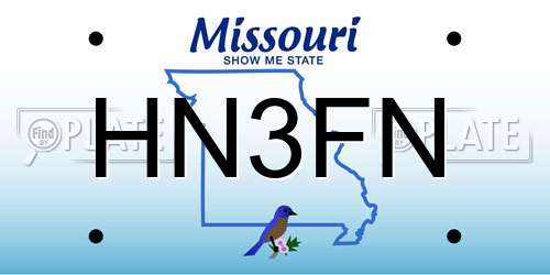 HN3FN Missouri License Plate