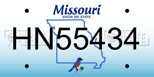 HN55434 Missouri License Plate