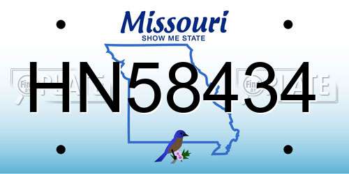 HN58434 Missouri License Plate