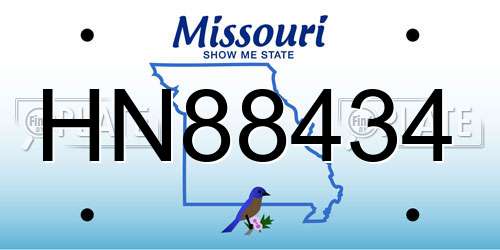 HN88434 Missouri License Plate