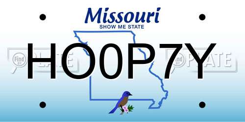 HO0P7Y Missouri License Plate