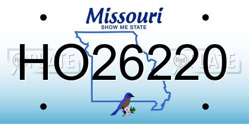 HO26220 Missouri License Plate