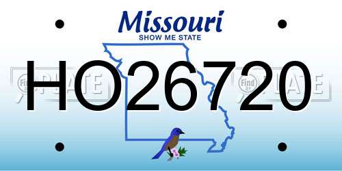 HO26720 Missouri License Plate