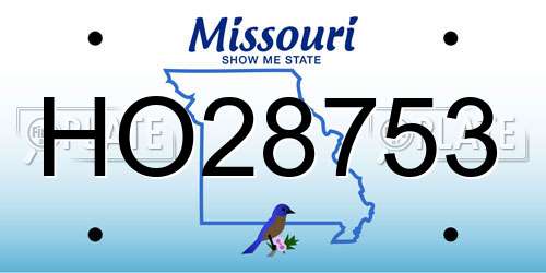 HO28753 Missouri License Plate