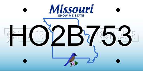 HO2B753 Missouri License Plate