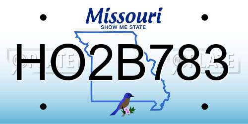 HO2B783 Missouri License Plate