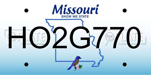 HO2G770 Missouri License Plate