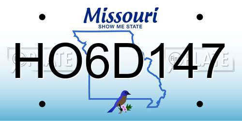 HO6D147 Missouri License Plate