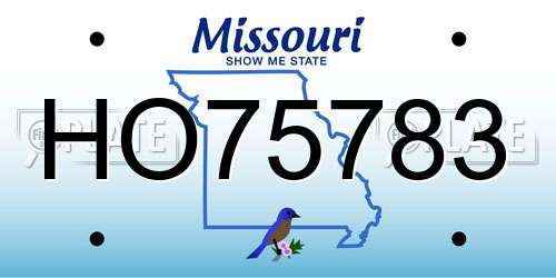 HO75783 Missouri License Plate