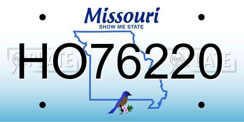 HO76220 Missouri License Plate