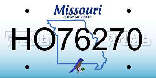 HO76270 Missouri License Plate