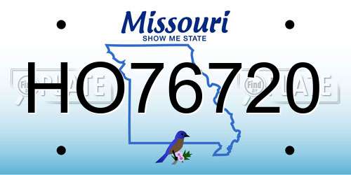 HO76720 Missouri License Plate