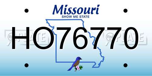 HO76770 Missouri License Plate