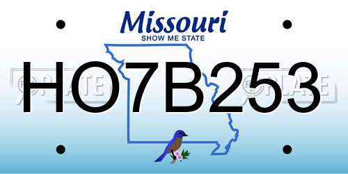 HO7B253 Missouri License Plate