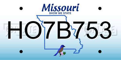 HO7B753 Missouri License Plate