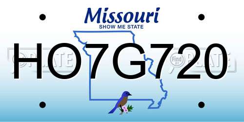 HO7G720 Missouri License Plate