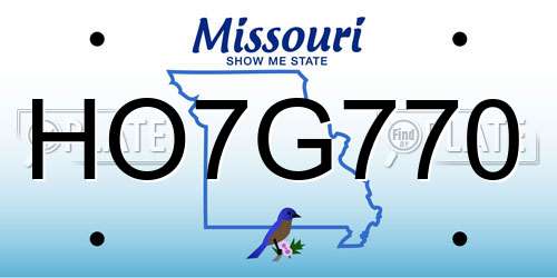 HO7G770 Missouri License Plate