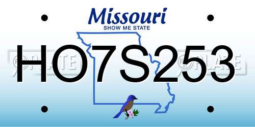HO7S253 Missouri License Plate