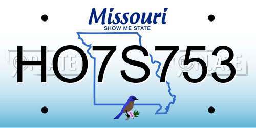 HO7S753 Missouri License Plate
