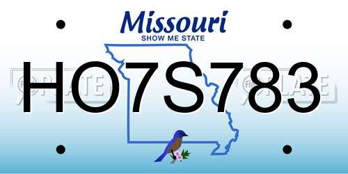 HO7S783 Missouri License Plate
